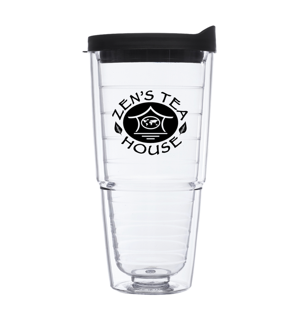 Zen's 24 oz. Double Wall Solid Clear Orbit Acrylic Tumbler with logo